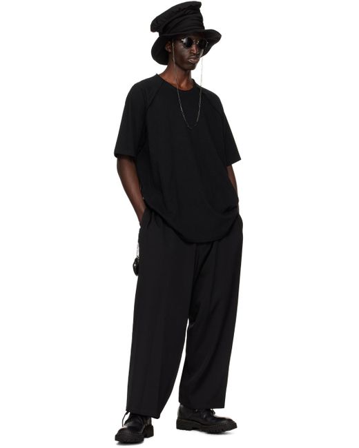 Yohji Yamamoto Black Drawstring Trousers for men