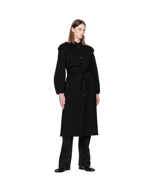 Mackage Black Ceyla Double-Face Wool Coat