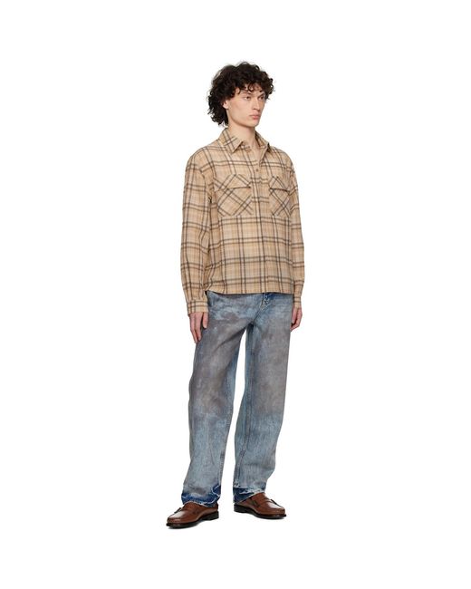 Represent Black Sheer Flannel Shirt for men