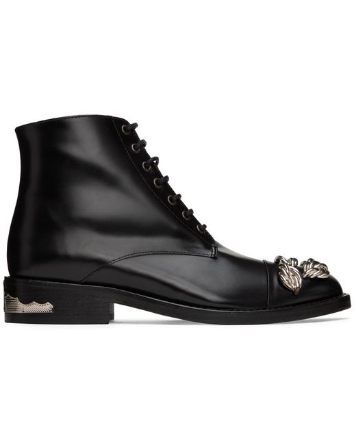 Toga Black Embellished Ankle Boots