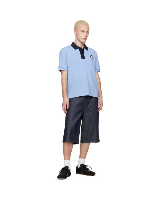 Lacoste Blue 'French Made' Classic Fit Badge Polo for men