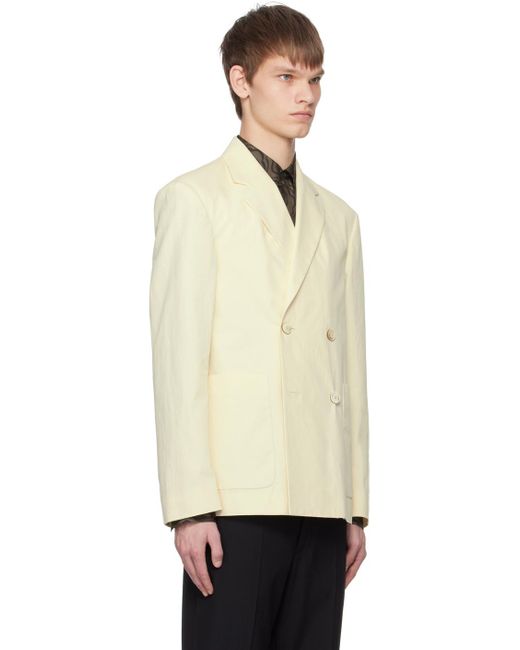 Dries Van Noten Natural Off-white Boxy Blazer for men