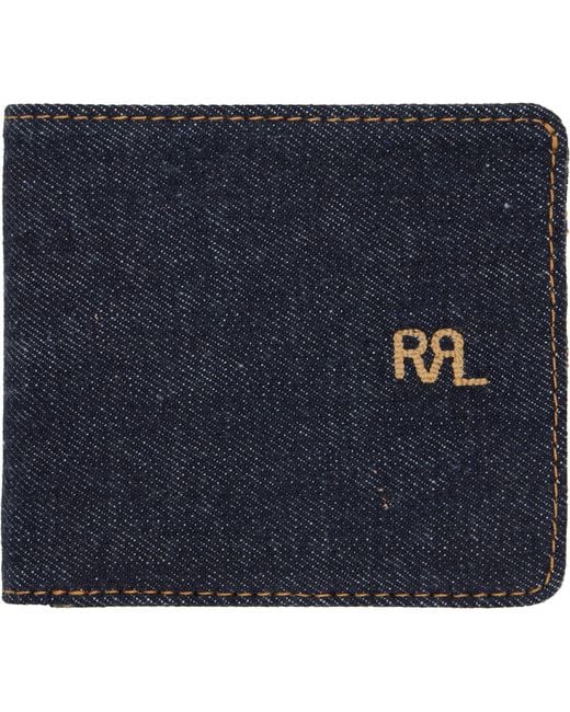 RRL Blue Denim Billfold Wallet for men