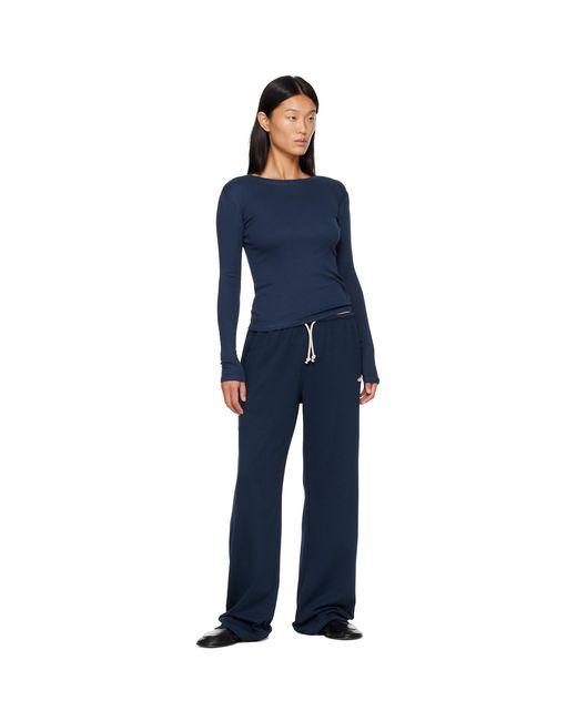 HOMMEGIRLS Blue Fruit Of The Loom Edition Long Sleeve Slim T-Shirt