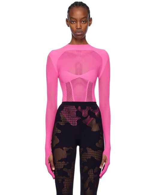 Gcds Pink Seamless Bodysuit