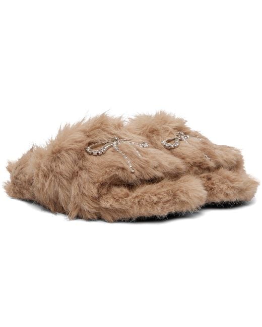 Balenciaga Brown Furry Slides