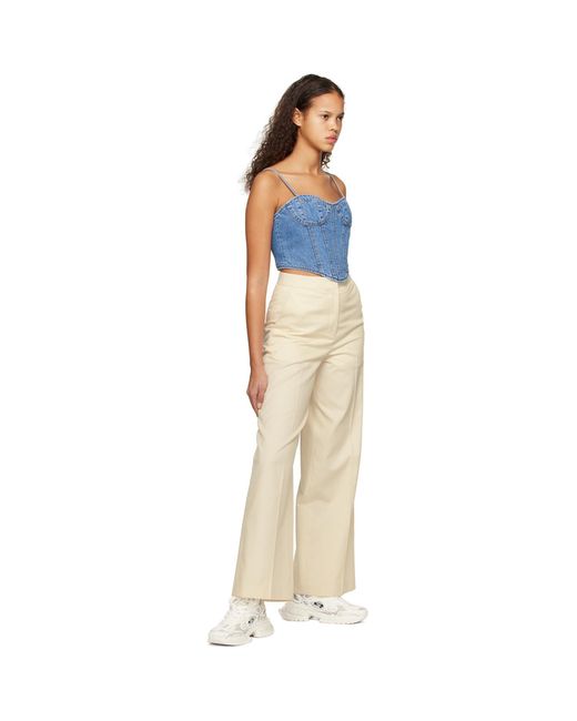 Juun.J Blue Paneled Denim Camisole