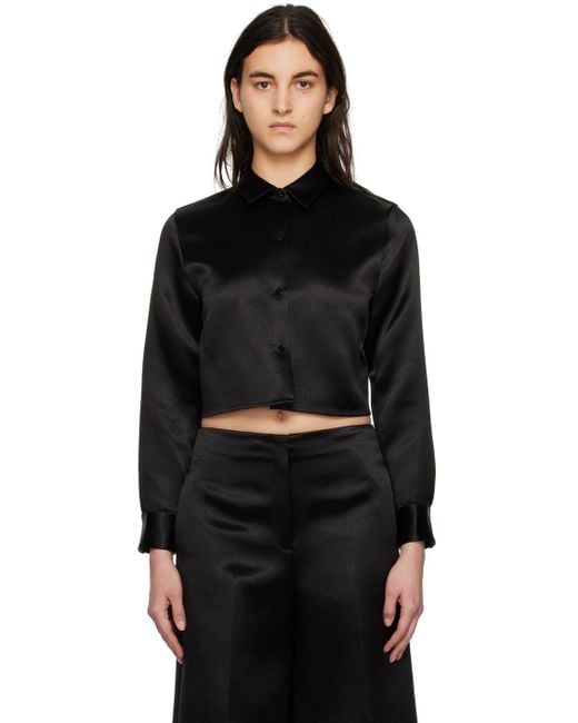 Theory Black Cropped Shirt Lyst