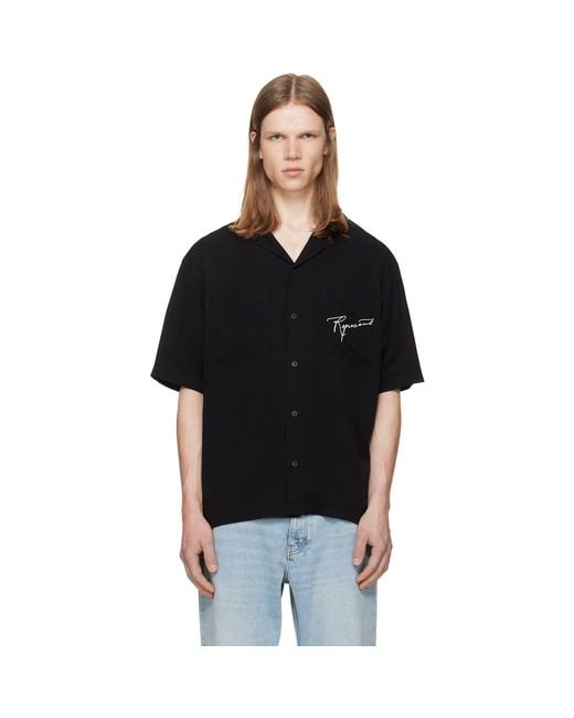 Represent Black 'Love And Kisses' Resort Shirt for men