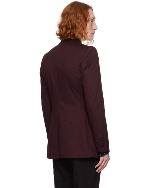 Dries Van Noten Purple Burgundy Peaked Blazer for men