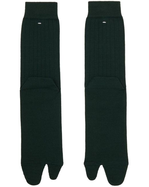Chaussettes hauteur mollet vertes Maison Margiela pour homme en coloris Black