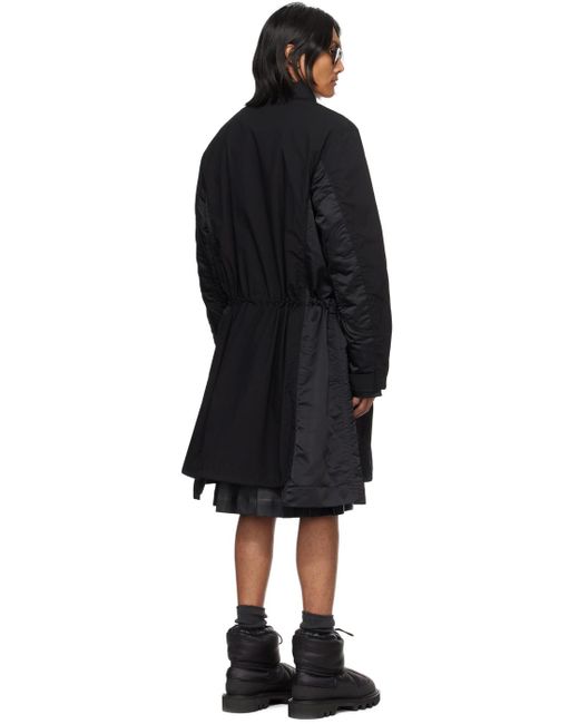 Manteau noir à panneaux Sacai pour homme en coloris Black