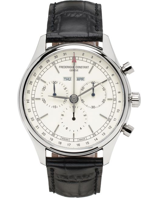 Frederique Constant Black Classics Quartz Chronograph Triple Calendar Watch for men