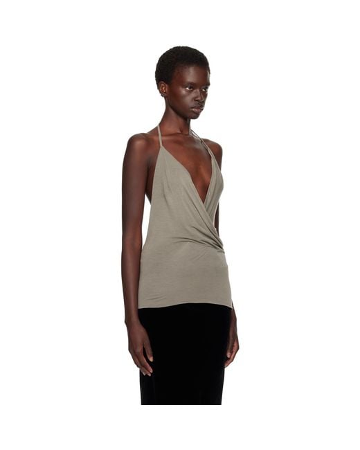 Rick Owens Brown Tower Draped Top