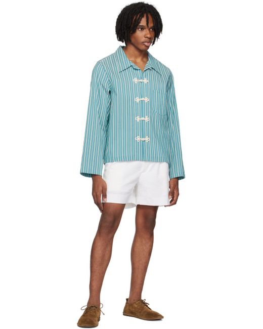 Bode White Double-Button Shorts for men