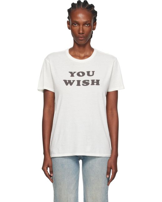 R13 オフホワイト 'You Wish' Boy Tシャツ Black