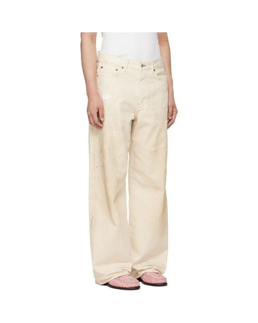 Acne Natural Off- 1981 U Trafalgar Leather Jeans for men