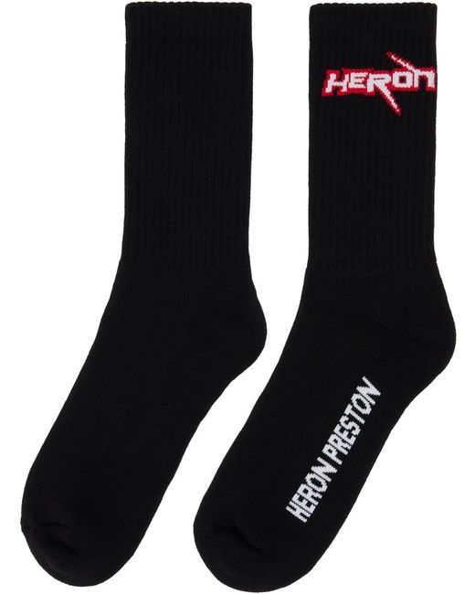 Heron Preston Black Race Heron Socks for men