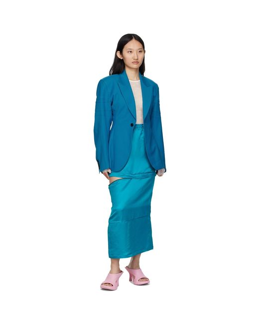 BONBOM Blue Mesh Long Sleeve T-Shirt