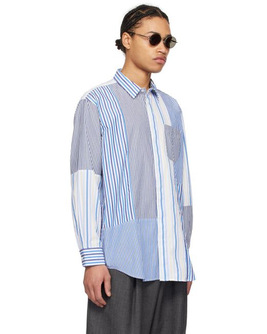 Enginee garments chemise bleu et blanc à patchwork Engineered Garments pour homme en coloris Blue