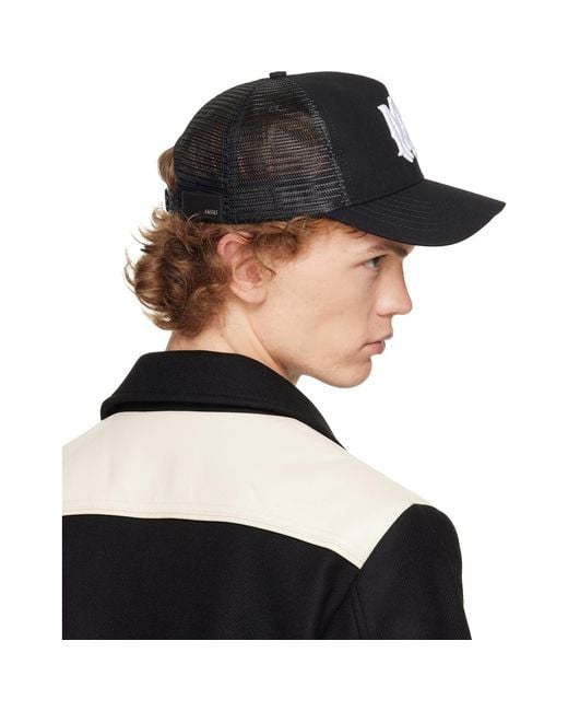 Amiri Black 'Ma' Logo Trucker Cap for men
