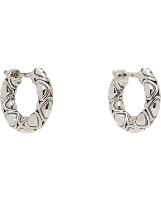 Bottega Veneta Black Engraved Earrings for men