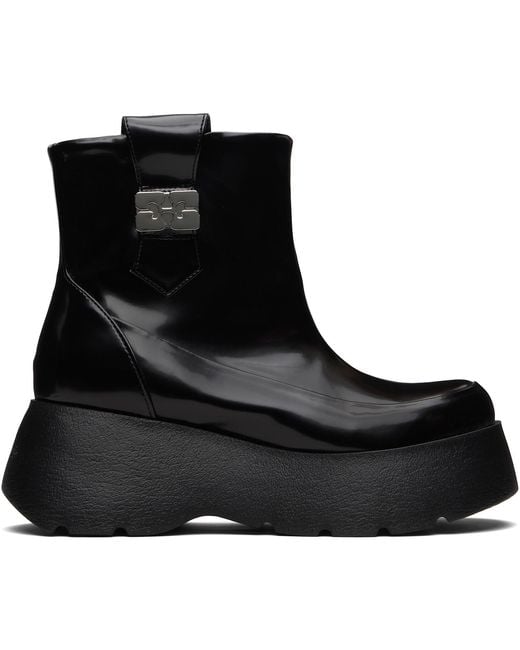Ganni Black Sue Platform Boots