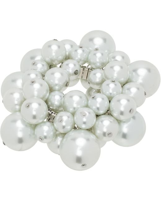 ALL-IN Metallic Puffed Faux-Pearl Bracelet