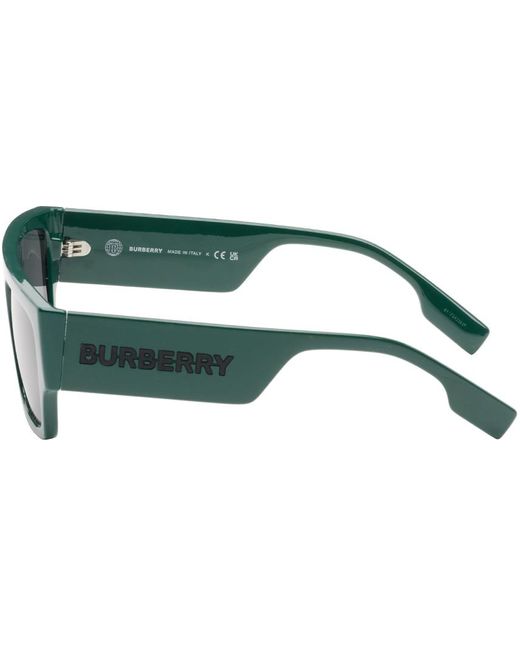 Burberry Gray Green Square Sunglasses for men