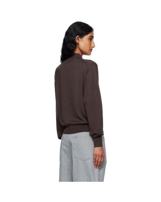 6397 Brown Long Sleeve Polo
