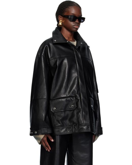 Nanushka Black Silva Leather Jacket