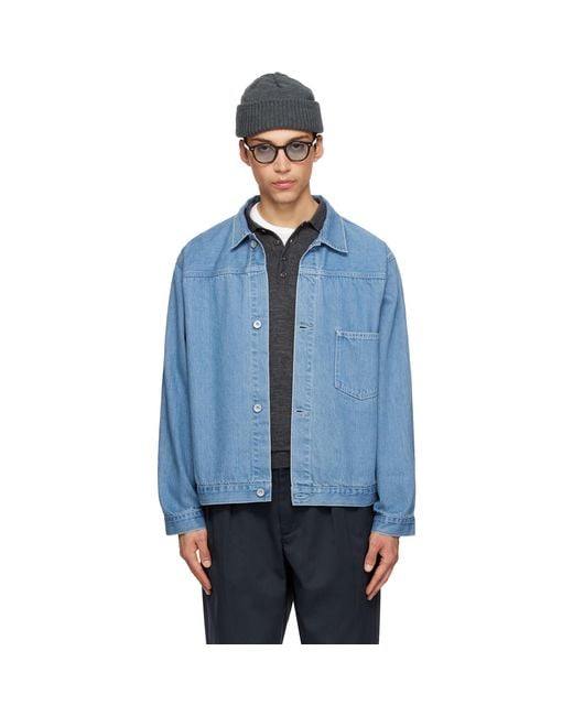 Nanamica Blue Short Denim Jacket for men