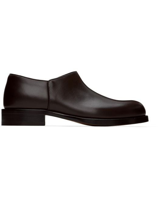 The Row Black Buffed Leather Nobilis Loafers for men