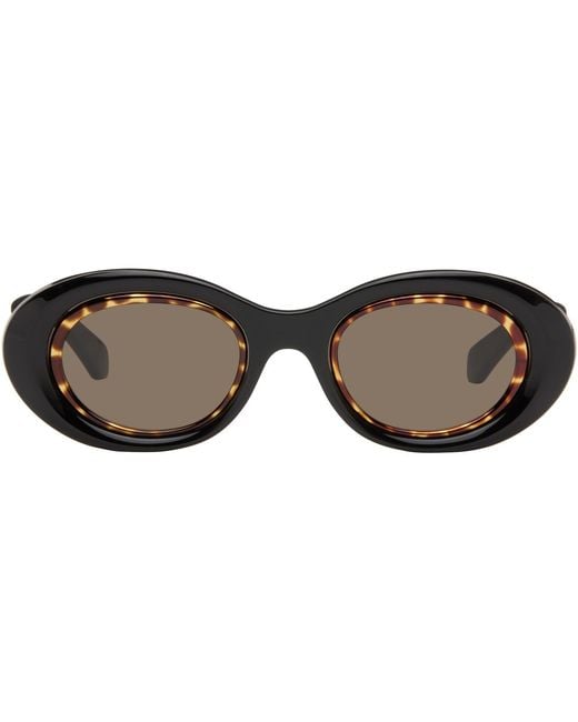 Loewe Brown Mini Anagram Oval Sunglasses