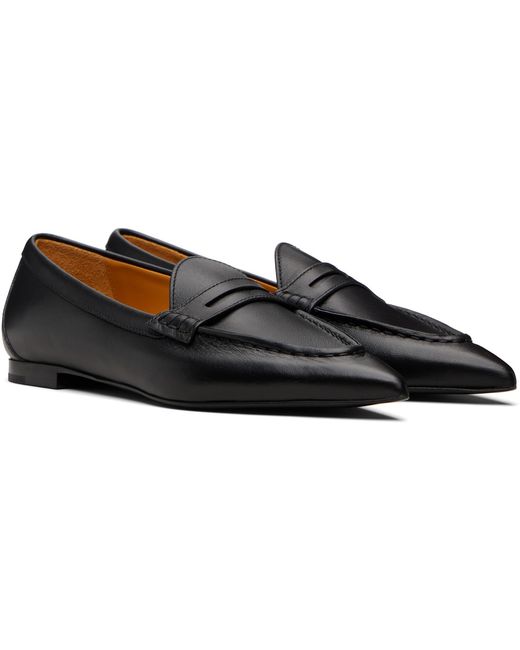 R13 Black Pointed Toe Loafers