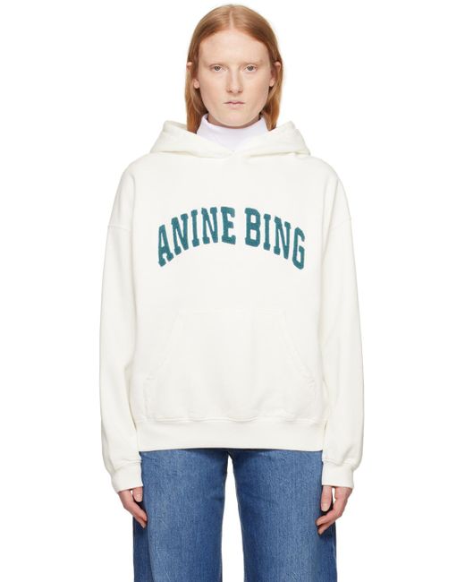 Pull à capuche harvey blanc Anine Bing en coloris White