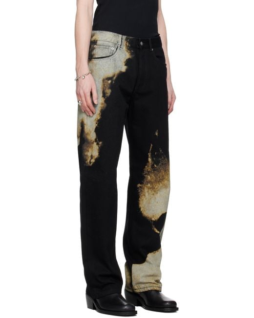 メンズ Alexander McQueen ブラック＆グレー Abstract プリント ジーンズ Black