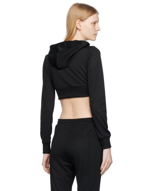 Courreges Black Cropped Hoodie