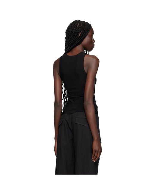 Dion Lee Black Slit Tank Top
