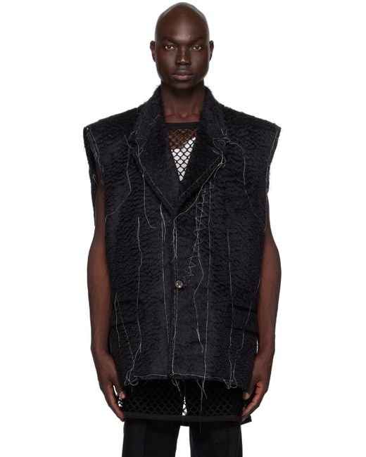 Nicolas Andreas Taralis Black Oversized Vest for men