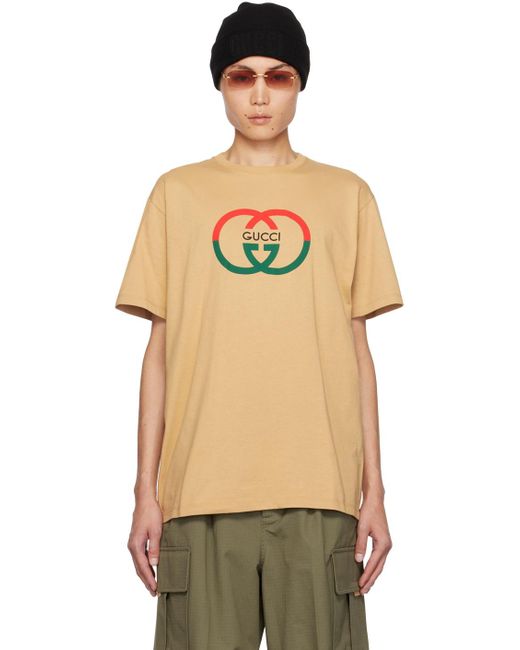Gucci Black Tan Interlocking G T-shirt for men