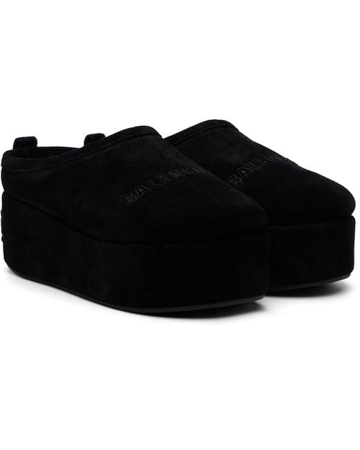 Balenciaga Black Alaska Soft Platform Loafers