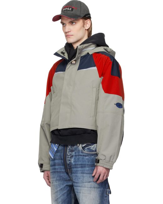 Martine Rose Black Taupe Shrunken Sports Jacket for men
