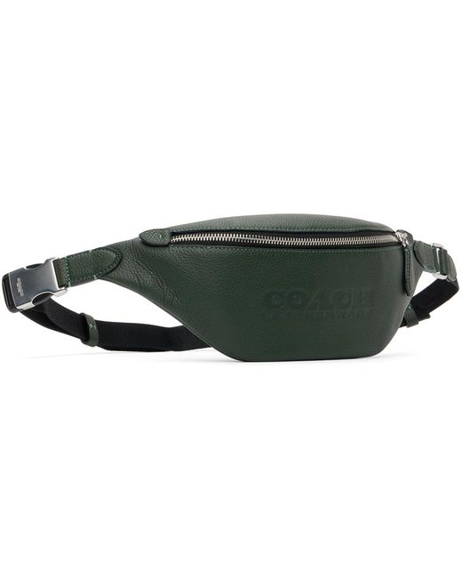 COACH Black Green Charter 7 Belt Bag for men