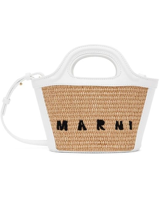 Marni &ホワイト マイクロ Tropicalia トートバッグ Black