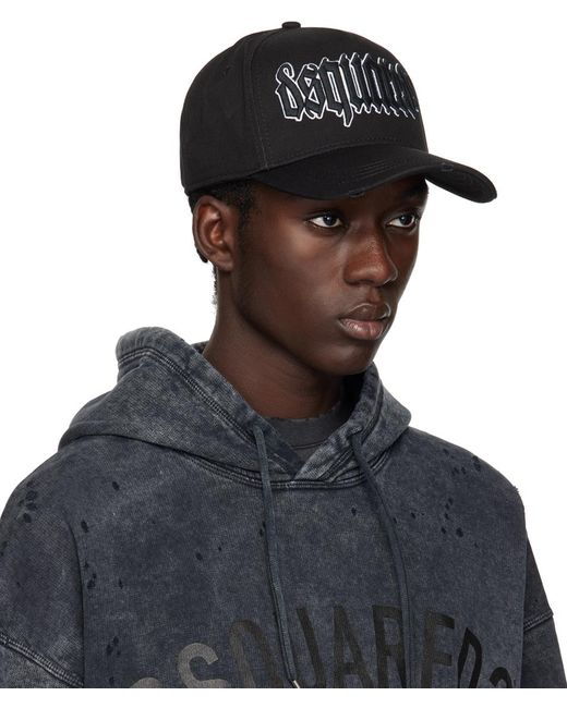 DSquared² Black Gothic Baseball Cap for men