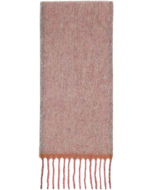 Acne Pink Wool Mohair Scarf for men