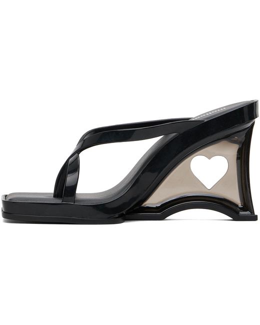 Sandales noires à talon compensé translucide Melissa en coloris Black