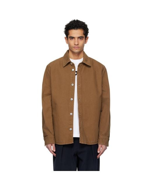 A.P.C. Black Buttoned Denim Overshirt for men