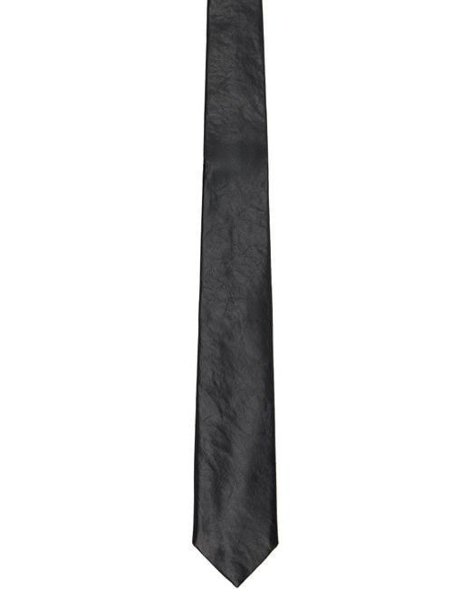 Our Legacy Black Leather Tie for men